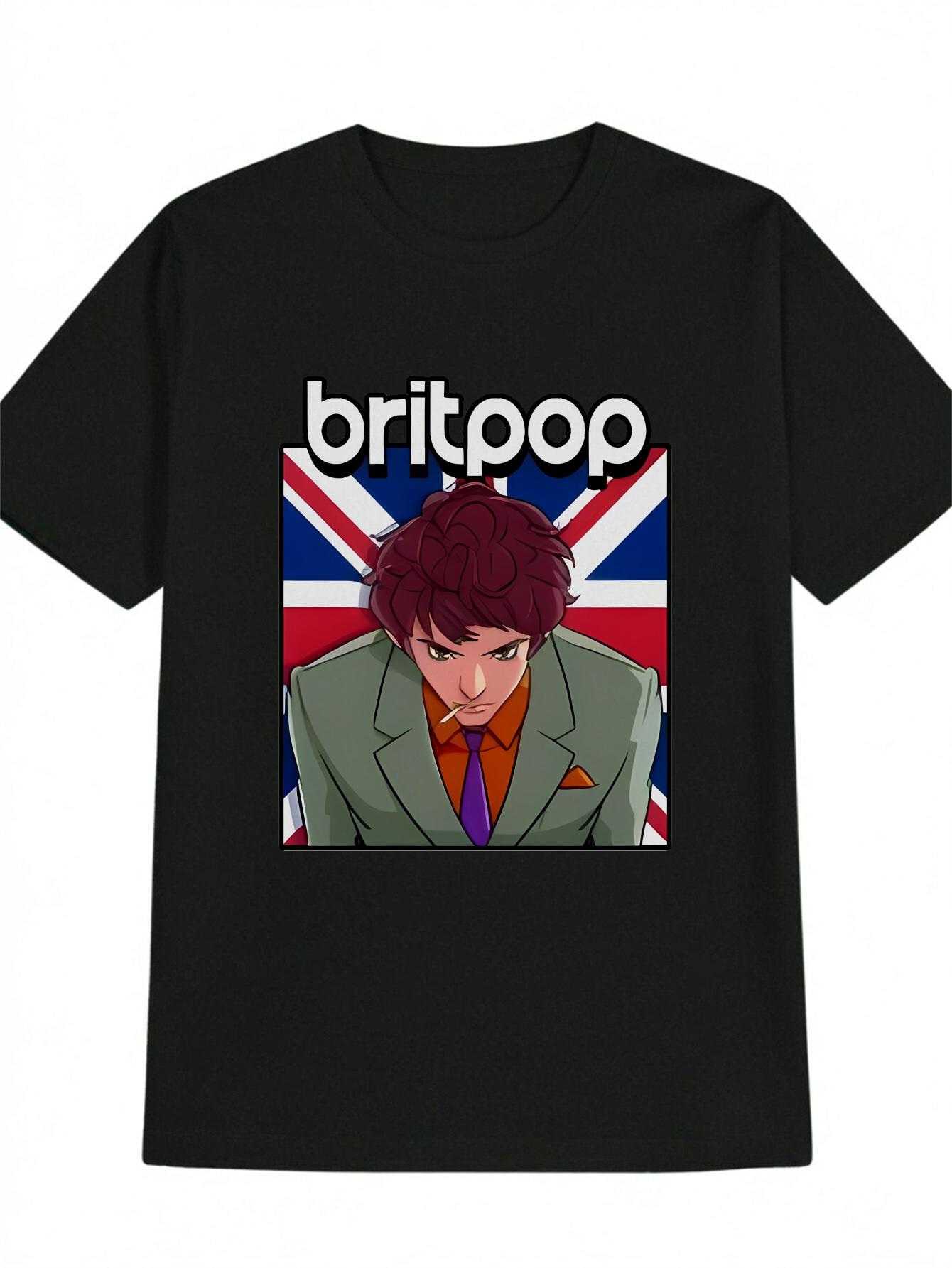 Casual Graphic T-shirt - British Union Jack & Anime Character Print XL
Casual Graphic T-shirt - British Union Jack & Anime Character Print XL