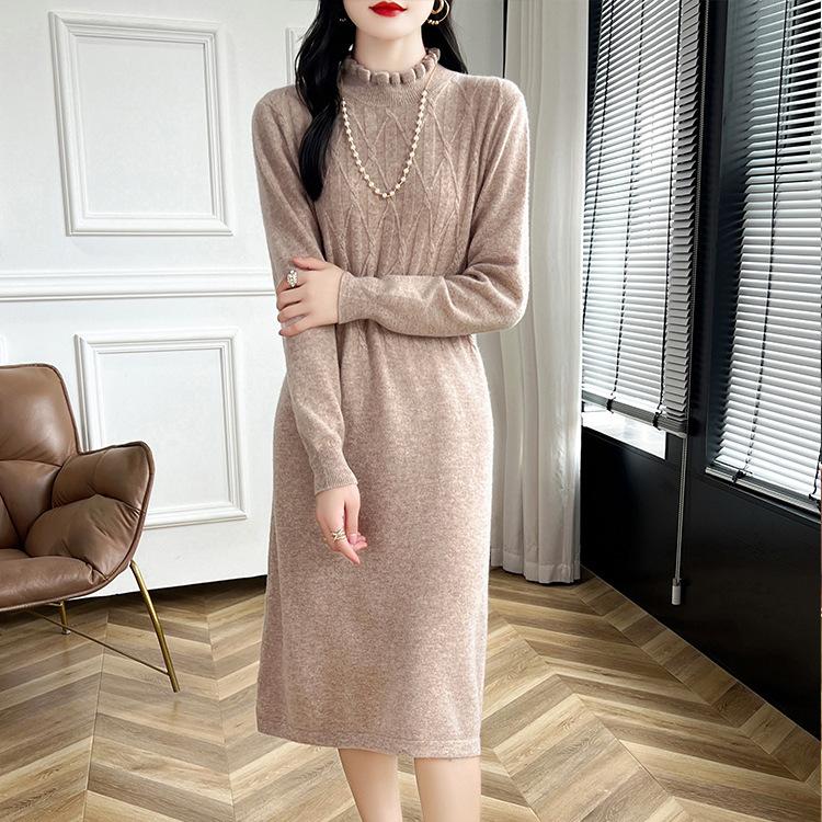 Solid-color Sweater Dress for Women Mid-length Knitted Sweater for Autumn and Winter Loose Long-sleeved Dress XL хаки
Solid-color Sweater Dress for Women Mid-length Knitted Sweater for Autumn and Winter Loose Long-sleeved Dress XL хаки