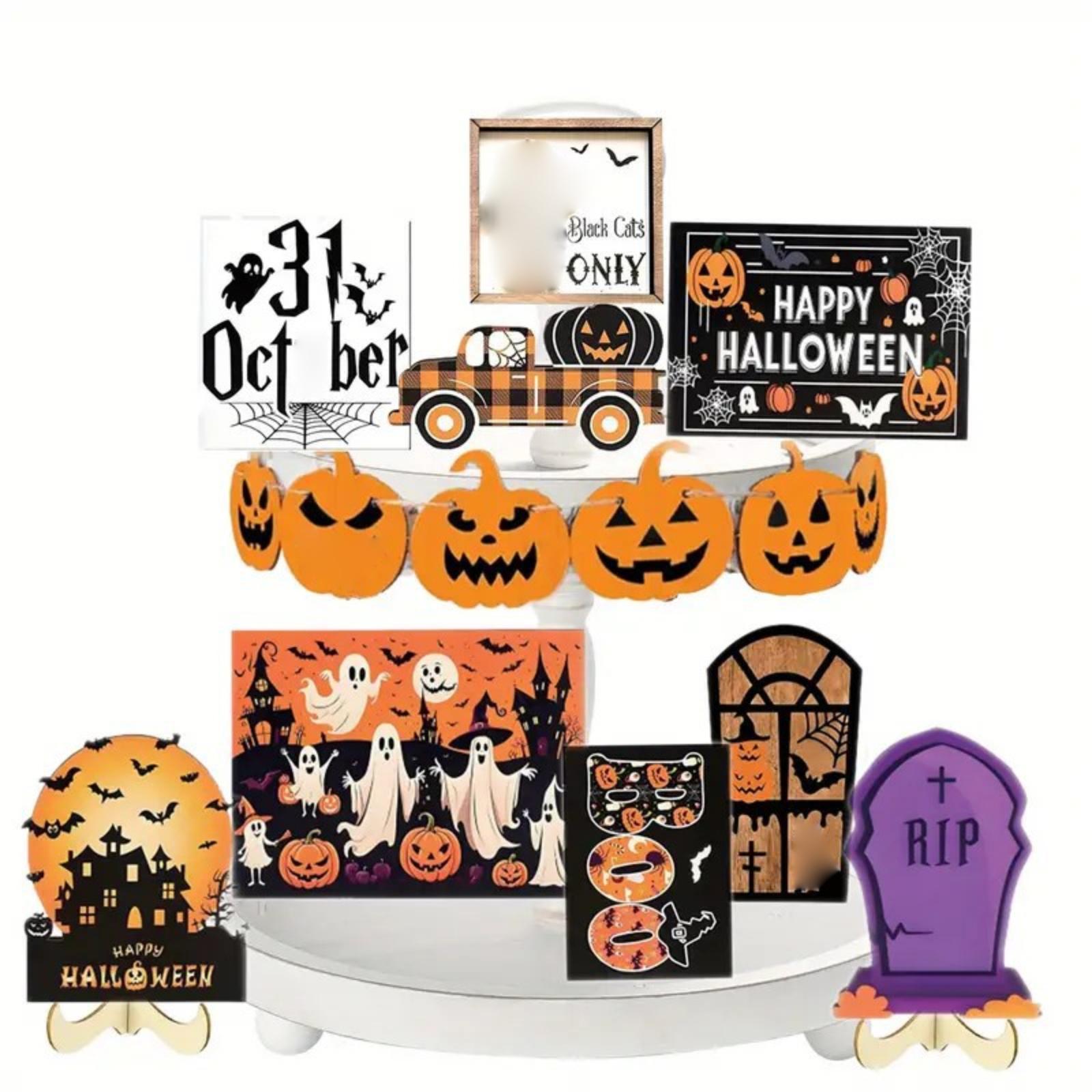 Хэллоуин Упаковочный лоток Кот Тыква Замок Украшения Деревянные поделки Праздничные украшения One Size
Хэллоуин Упаковочный лоток Кот Тыква Замок Украшения Деревянные поделки Праздничные украшения One Size