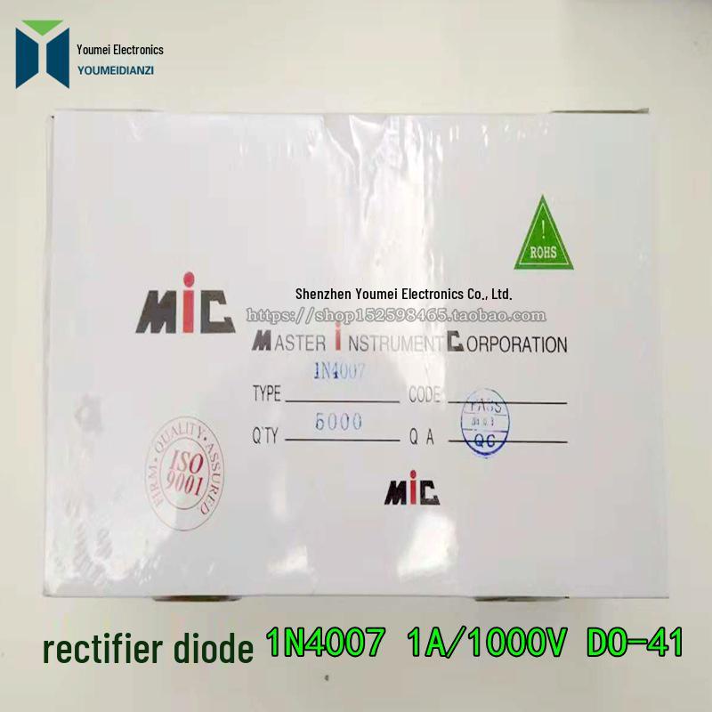 1N4007 Rectifier Diode 1A/1000V Through-hole DO-41
1N4007 Rectifier Diode 1A/1000V Through-hole DO-41