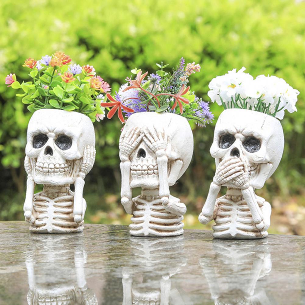 Small Plants Pot Halloween Decoration Planter Spooky Halloween Skull Planter Pot for Indoor Outdoor Succulents Resin for Home
Small Plants Pot Halloween Decoration Planter Spooky Halloween Skull Planter Pot for Indoor Outdoor Succulents Resin for Home
