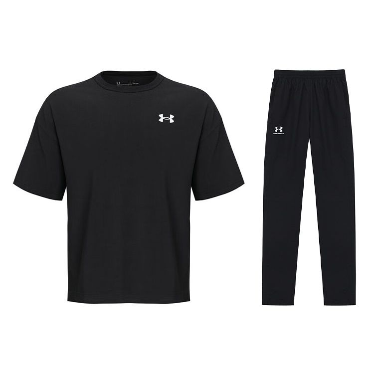 Under Armour Футболка с круглым вырезом и коротким рукавом с принтом букв, дышащие прямые тканые брюки, повседневный спортивный комплект для мужчин, черный 1376560-001+1352031-001 M
Under Armour Футболка с круглым вырезом и коротким рукавом с принтом букв, дышащие прямые тканые брюки, повседневный спортивный комплект для мужчин, черный 1376560-001+1352031-001 M
