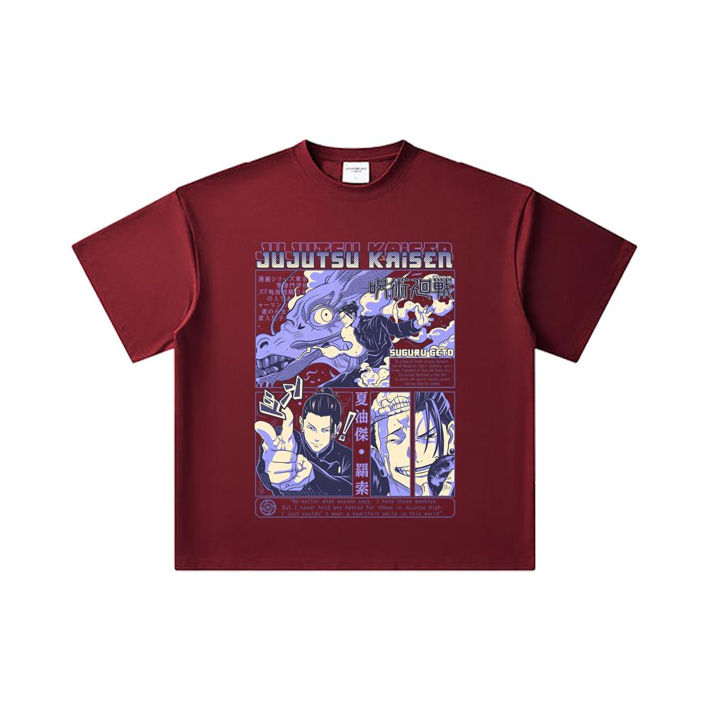 260 GSM Double Yarn 32 Count 100% Cotton Jujutsu Kaisen V13 Geto Print Unisex Heavy Cotton T Shirt 2XL вина червоного кольору
260 GSM Double Yarn 32 Count 100% Cotton Jujutsu Kaisen V13 Geto Print Unisex Heavy Cotton T Shirt 2XL вина червоного кольору