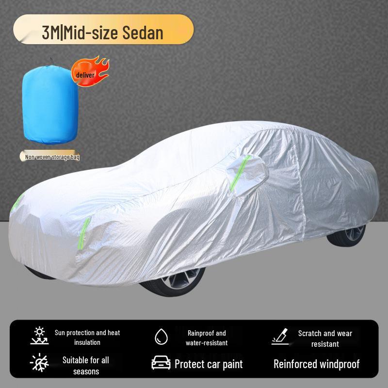All-Season Universal Car Cover: Thick Oxford Cloth, Waterproof & Heat Insulating Mosaic 3M (Medium Sedan) срібний
All-Season Universal Car Cover: Thick Oxford Cloth, Waterproof & Heat Insulating Mosaic 3M (Medium Sedan) срібний
