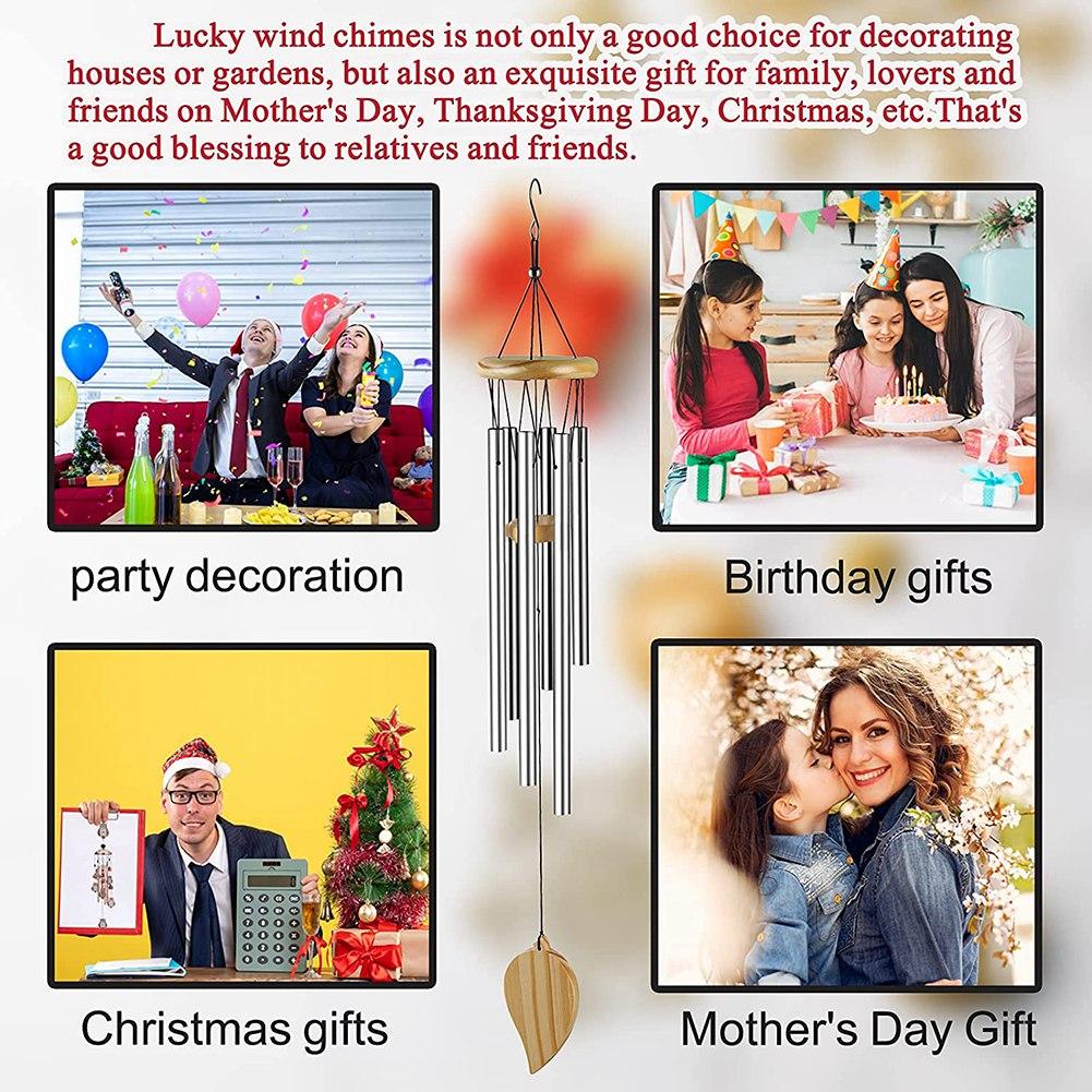 Wind Chimes Outdoor, Memorial Wind Chimes With Hook And 6 Tubes, Wooden Wind Chime Decor For Home, Garden, Patio
Wind Chimes Outdoor, Memorial Wind Chimes With Hook And 6 Tubes, Wooden Wind Chime Decor For Home, Garden, Patio