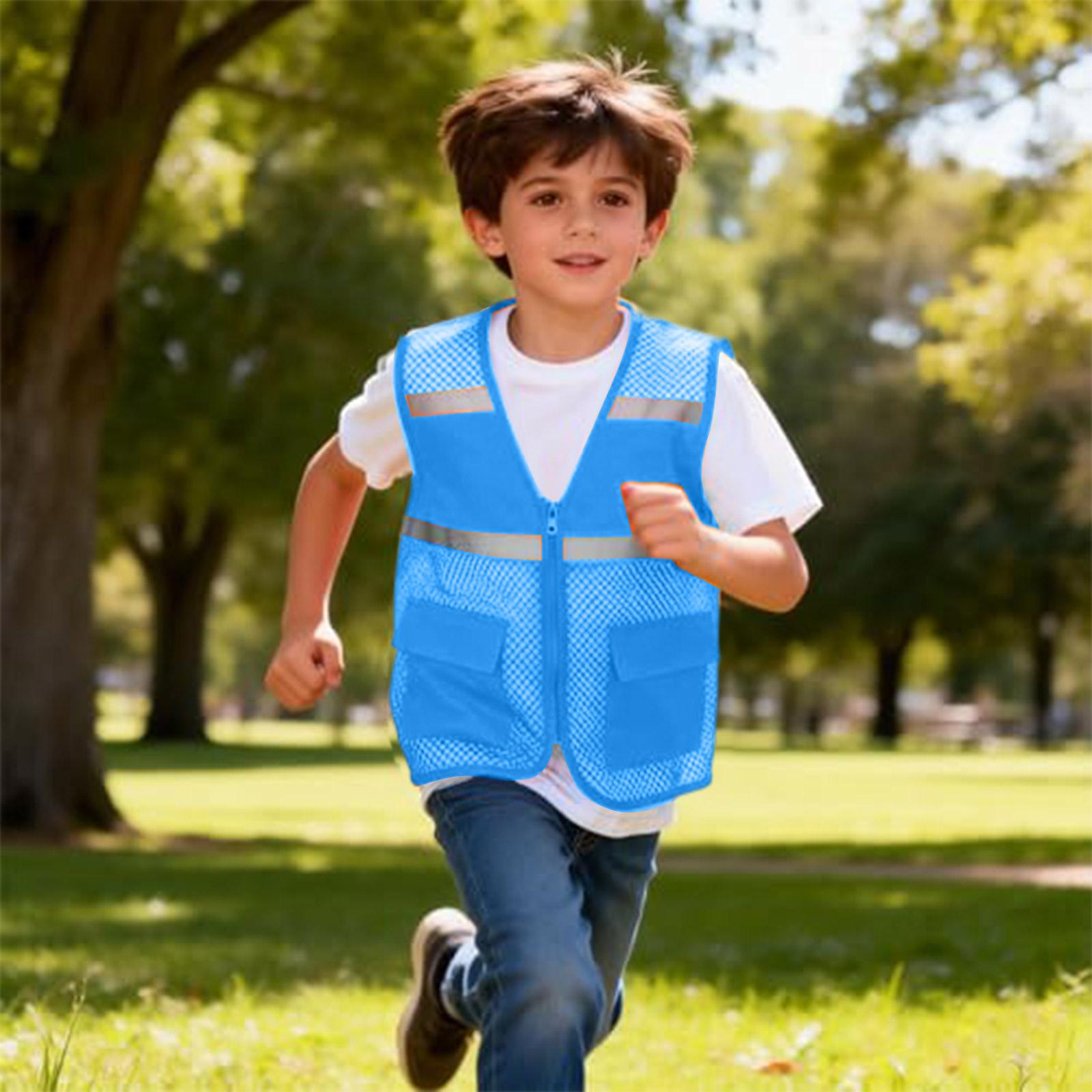 Children Reflective Safety Vest Sleeveless Mesh Workwear for Outdoor Activities Student Visibility Vest with Front Pockets and Zipper Closure S
Children Reflective Safety Vest Sleeveless Mesh Workwear for Outdoor Activities Student Visibility Vest with Front Pockets and Zipper Closure S