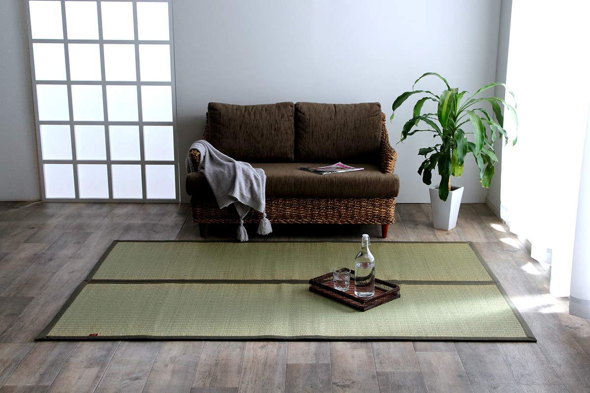 Ikehiko Igusa Rug Carpet Mat Square DX Okinawa Big Khaki 191 x 191 cm Made in Japan Backed Denim fabric Approx. Hem: #1718770 
Ikehiko Igusa Rug Carpet Mat Square DX Okinawa Big Khaki 191 x 191 cm Made in Japan Backed Denim fabric Approx. Hem: #1718770
