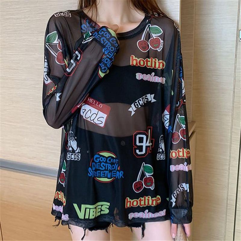 Женская футболка с графическим принтом букв, сексуальная прозрачная сетка, Харадзюку Y2K, летняя, трендовая, с длинным рукавом, тонкая, повседневный уличный стиль, топы, ropa XXL чёрный
Женская футболка с графическим принтом букв, сексуальная прозрачная сетка, Харадзюку Y2K, летняя, трендовая, с длинным рукавом, тонкая, повседневный уличный стиль, топы, ropa XXL чёрный