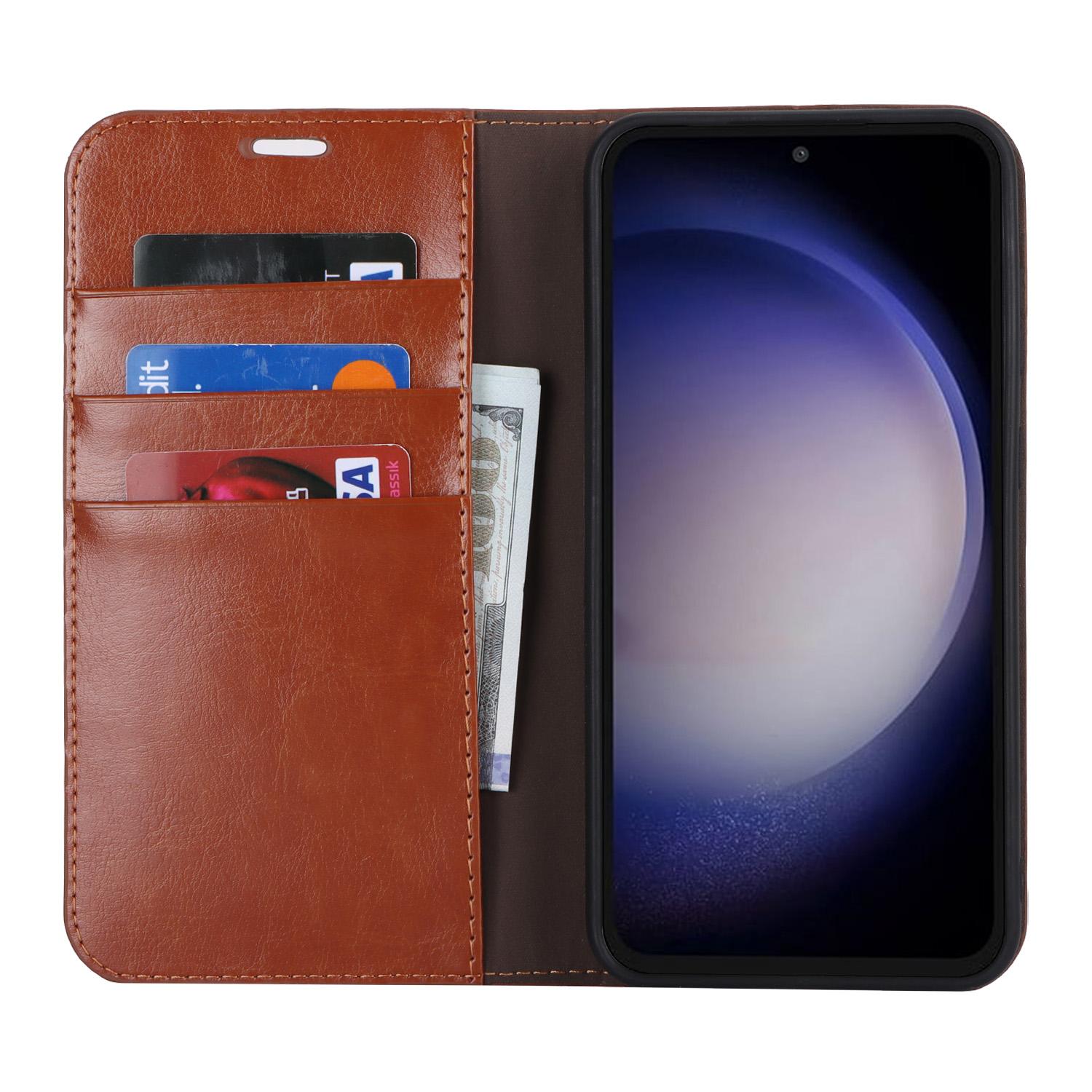 For Samsung Galaxy S23 FE Case Crazy Horse Texture Genuine Split Leather Phone Cover with Stand and Wallet Light Brown
For Samsung Galaxy S23 FE Case Crazy Horse Texture Genuine Split Leather Phone Cover with Stand and Wallet Light Brown