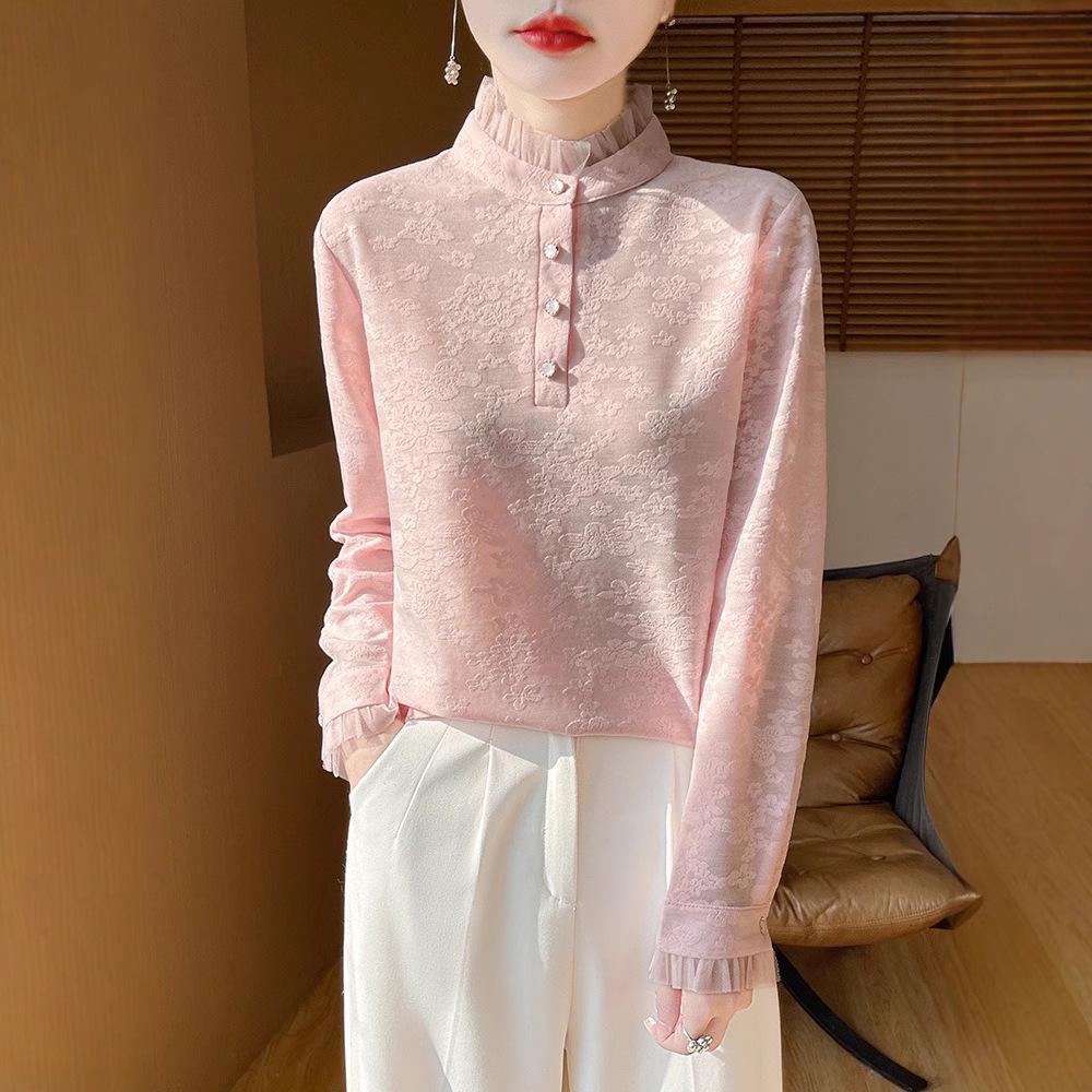 Women s Slim Fit Lace Trim Knit Top - Semi-High Neck, Spring/Summer Fashion L suitable for 110-125 jin розовый
Women s Slim Fit Lace Trim Knit Top - Semi-High Neck, Spring/Summer Fashion L suitable for 110-125 jin розовый