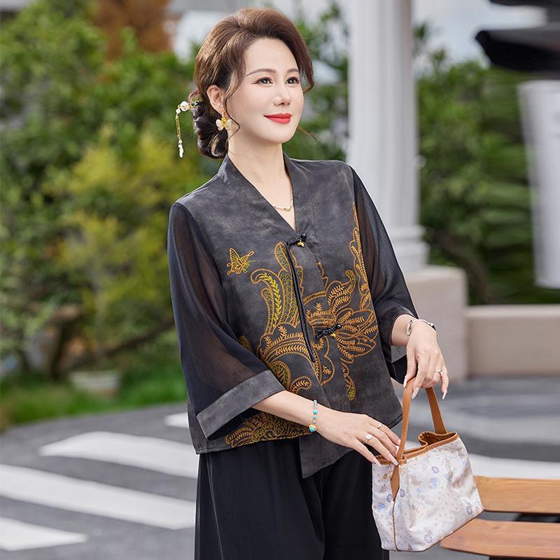 Summer 2026 Chinese Embroidery V-Neck Slimming Two-Piece Set for Middle-Aged Women 3XL (115-130 jin)
Summer 2026 Chinese Embroidery V-Neck Slimming Two-Piece Set for Middle-Aged Women 3XL (115-130 jin)