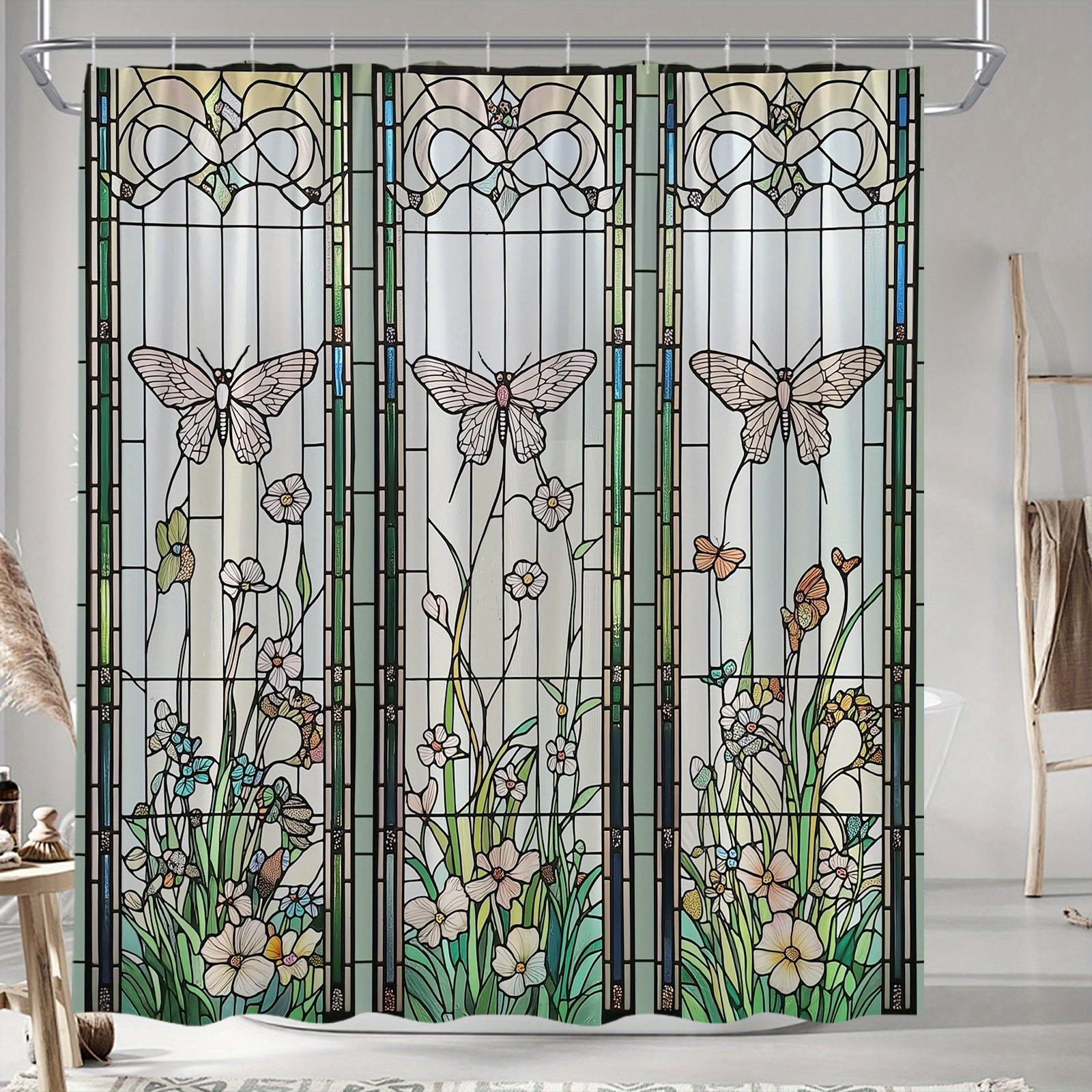 1pc Art Nouveau Floral & Butterfly Shower Curtain - 70x70In Polyester, Vibrant Colors, Machine Washable, 12 Hooks, Bath Decor W90XH180cm
1pc Art Nouveau Floral & Butterfly Shower Curtain - 70x70In Polyester, Vibrant Colors, Machine Washable, 12 Hooks, Bath Decor W90XH180cm