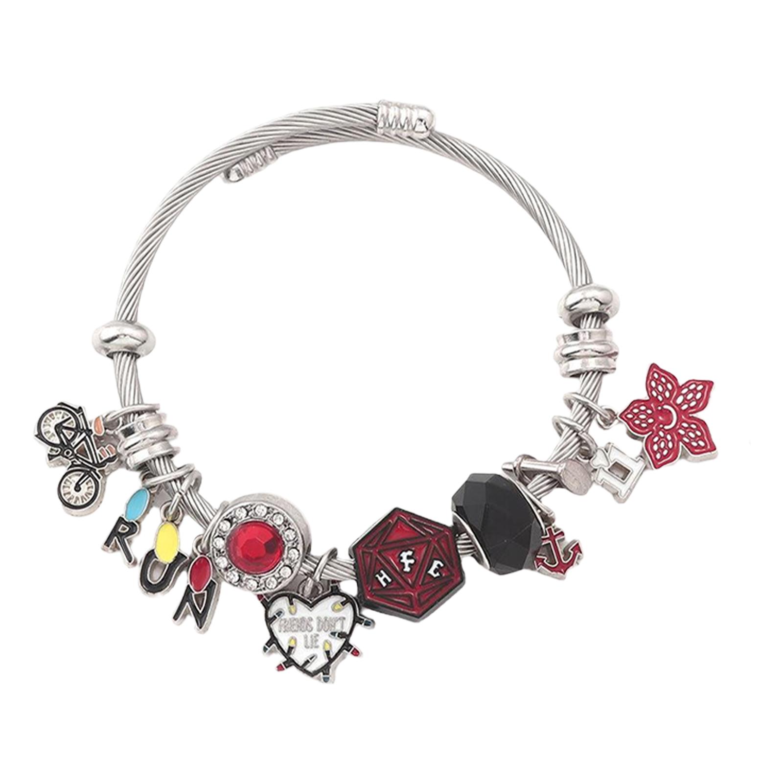 Adjustable Metal Wire Bangle Bracelet with Multiple Themed Charms Including Bicycle Lettering Heart and Geometric Shapes for Casual Wear One Size
Adjustable Metal Wire Bangle Bracelet with Multiple Themed Charms Including Bicycle Lettering Heart and Geometric Shapes for Casual Wear One Size
