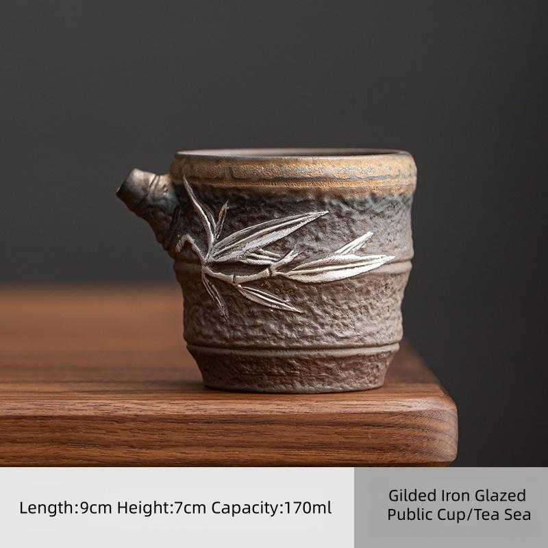 Gilded Iron Glaze Bamboo Coarse Pottery Public Cup Old Rock Mud Tea Sea Cha Hai Handmade Retro Tea Dispenser Tea Ceremony 200ml
Gilded Iron Glaze Bamboo Coarse Pottery Public Cup Old Rock Mud Tea Sea Cha Hai Handmade Retro Tea Dispenser Tea Ceremony 200ml
