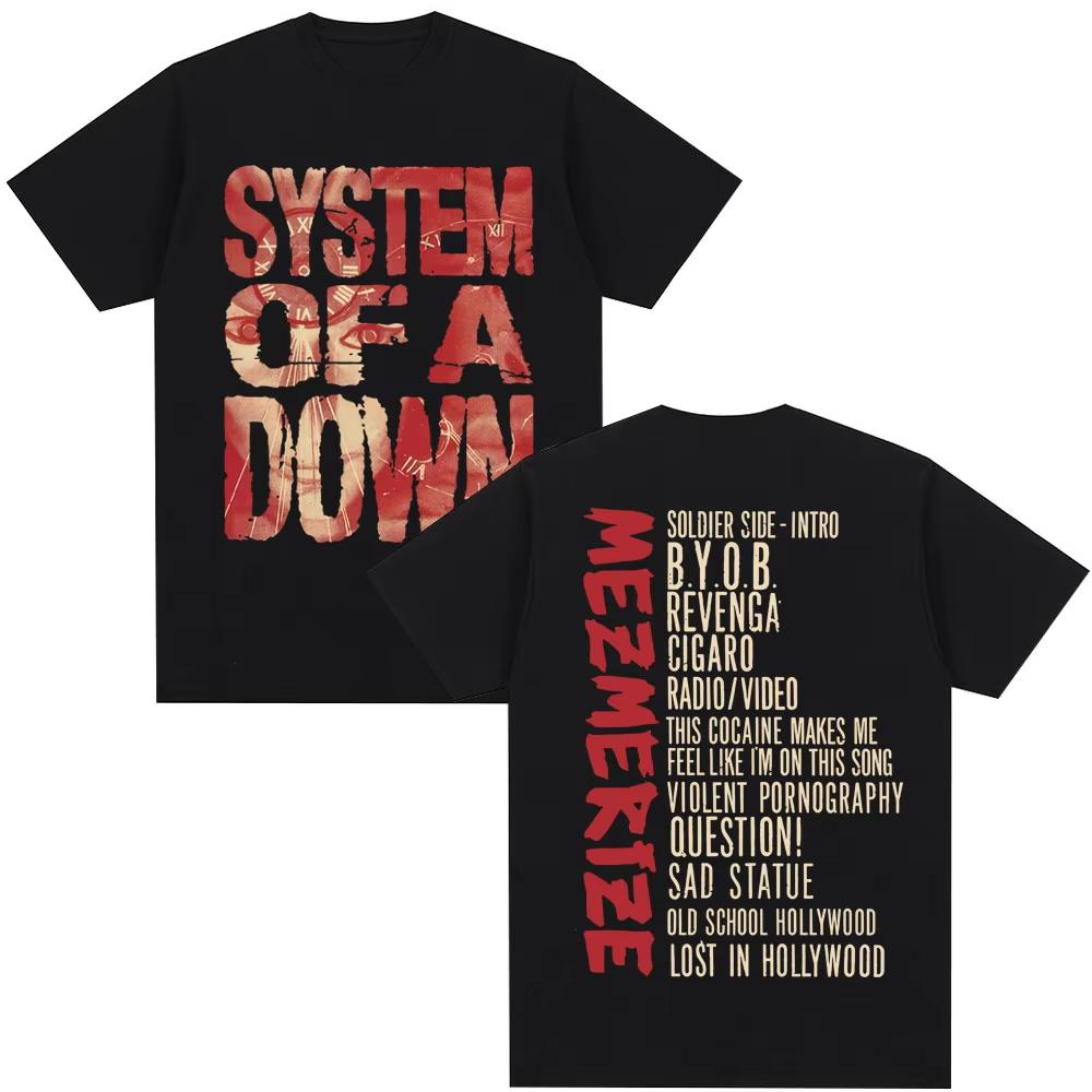 Rock Band System of A Down Mezmerize Album T Shirts Hip Hop Harajuku Vintage Gothic Tshirts Men Women Cotton Oversized Tshirts 4XL
Rock Band System of A Down Mezmerize Album T Shirts Hip Hop Harajuku Vintage Gothic Tshirts Men Women Cotton Oversized Tshirts 4XL