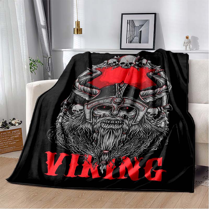Viking Skull with Axe and Beard Print Flannel Blanket, Norse Warrior Throw Blanket 80cm x 120cm
Viking Skull with Axe and Beard Print Flannel Blanket, Norse Warrior Throw Blanket 80cm x 120cm