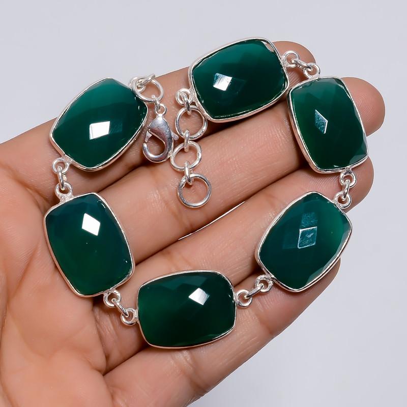 Dazzling Top Grade Qualite 100% Natural Green Chalcedony Radiant Shape Ethnic Style Handmade Jewelry 925 Steling Silver Bracelet 8 WSJ-5242 8
Dazzling Top Grade Qualite 100% Natural Green Chalcedony Radiant Shape Ethnic Style Handmade Jewelry 925 Steling Silver Bracelet 8 WSJ-5242 8