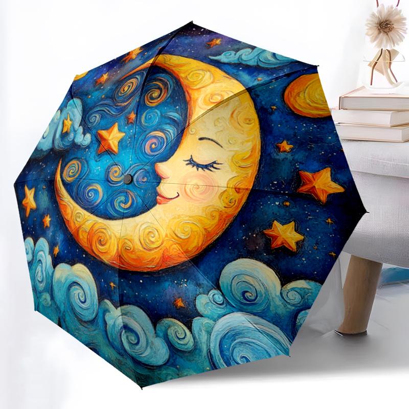 1pc Automatic Open/Close Umbrella with Moon, Stars, Clouds - Auto Folding Compact Travel Umbrella, Windproof 8-Rib Shaft, Port (as the picture,Iron&8K)
1pc Automatic Open/Close Umbrella with Moon, Stars, Clouds - Auto Folding Compact Travel Umbrella, Windproof 8-Rib Shaft, Port (as the picture,Iron&8K)