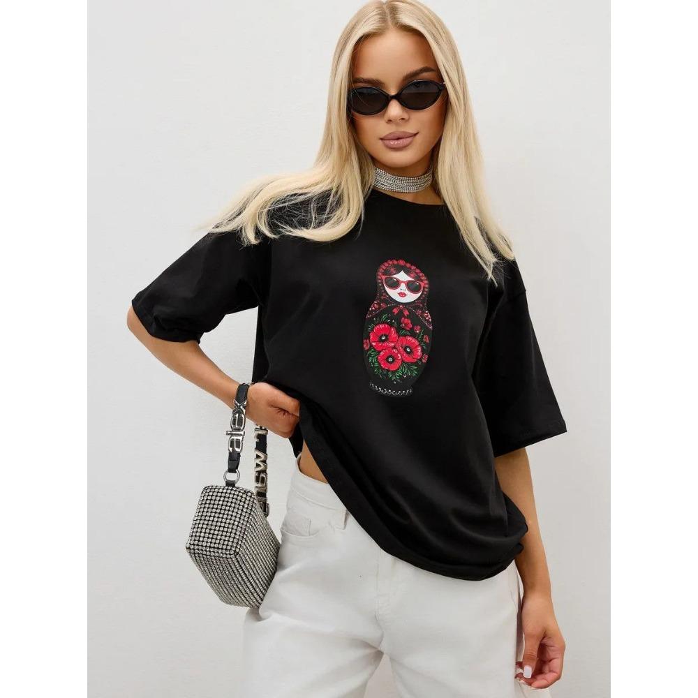 Printed Loose-fitting T-shirt | Cool Sunglasses Matryoshka Doll Casual T-shirt Sweet Girl Style XXS
Printed Loose-fitting T-shirt | Cool Sunglasses Matryoshka Doll Casual T-shirt Sweet Girl Style XXS