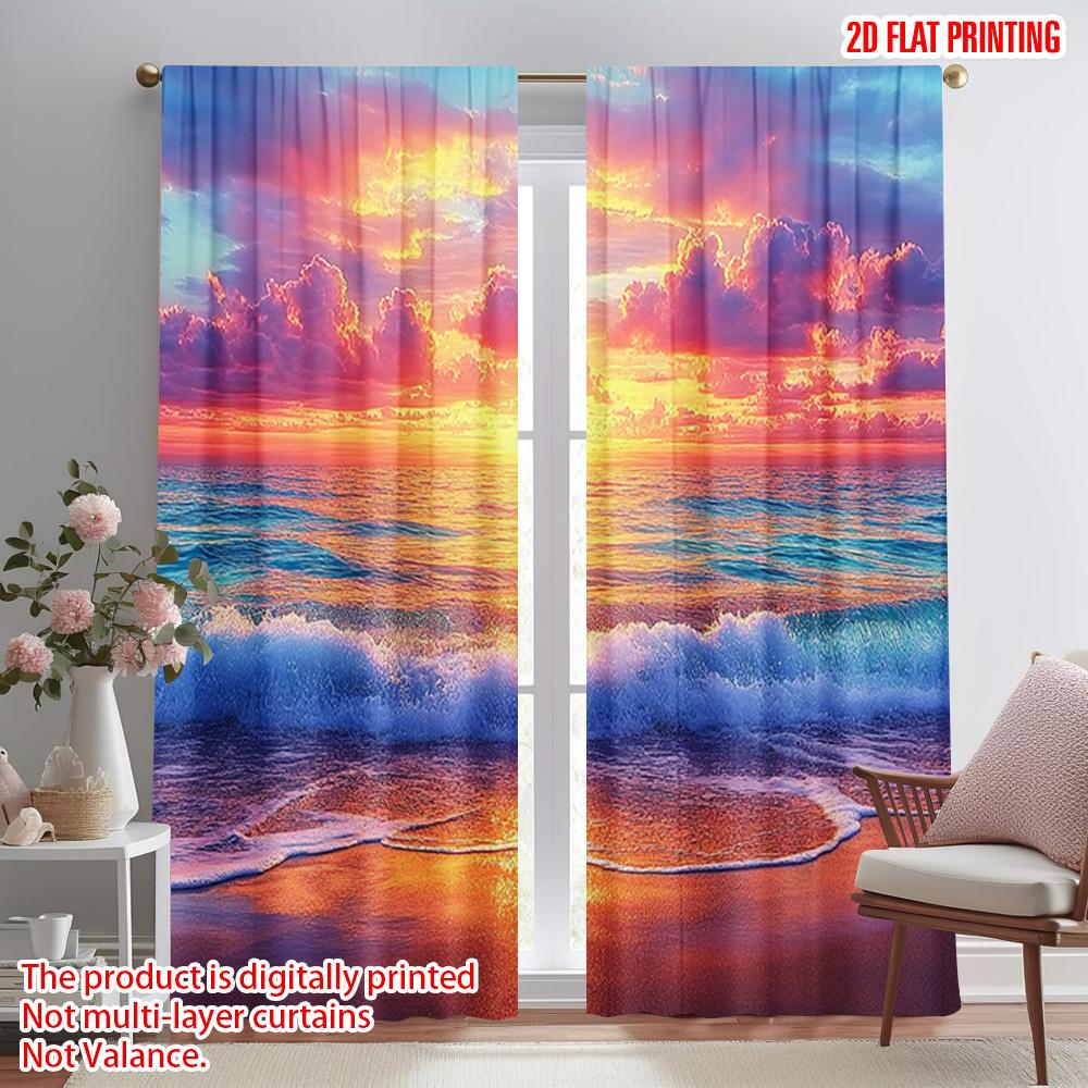 2pcs 2D plane printing Curtain Popular Beach Sunset Sea Polyester Fabric (without rod) Outdoor Decorations Ldeal for Bedroom 100*130 Grommet Top 1pcs
2pcs 2D plane printing Curtain Popular Beach Sunset Sea Polyester Fabric (without rod) Outdoor Decorations Ldeal for Bedroom 100*130 Grommet Top 1pcs