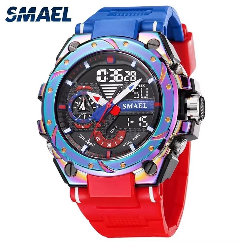 SMAEL Outdoor Sports Multifunctional Quartz Watches LED DisplayShock Resistant 50M Waterproof Alarm Clock Analog Digitals 8060 For Men армия зеленый
SMAEL Outdoor Sports Multifunctional Quartz Watches LED DisplayShock Resistant 50M Waterproof Alarm Clock Analog Digitals 8060 For Men армия зеленый