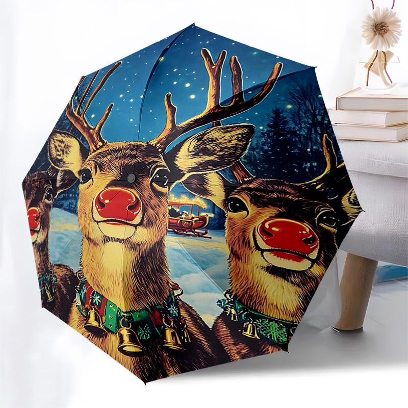 1pc Christmas Reindeer Family Portrait Automatic Folding Umbrella, Portable 3-Fold Design with 8-Bone Iron Frame, Outdoor for Fans, Travelers, Everyda
1pc Christmas Reindeer Family Portrait Automatic Folding Umbrella, Portable 3-Fold Design with 8-Bone Iron Frame, Outdoor for Fans, Travelers, Everyda