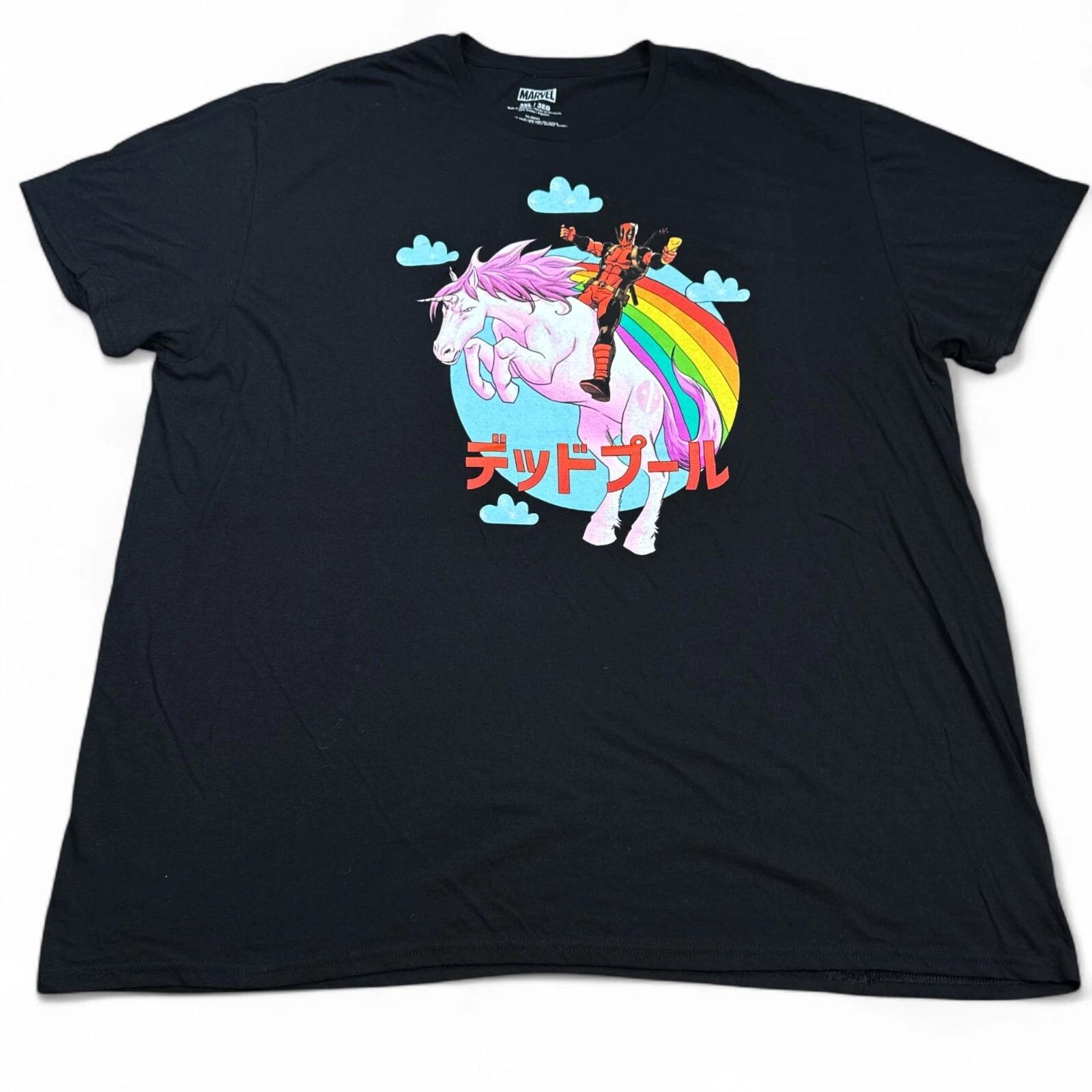 Deadpool on a Unicorn Tee Shirt Adult Size 3XL XXXL Marvel Comics Big Logo S
Deadpool on a Unicorn Tee Shirt Adult Size 3XL XXXL Marvel Comics Big Logo S