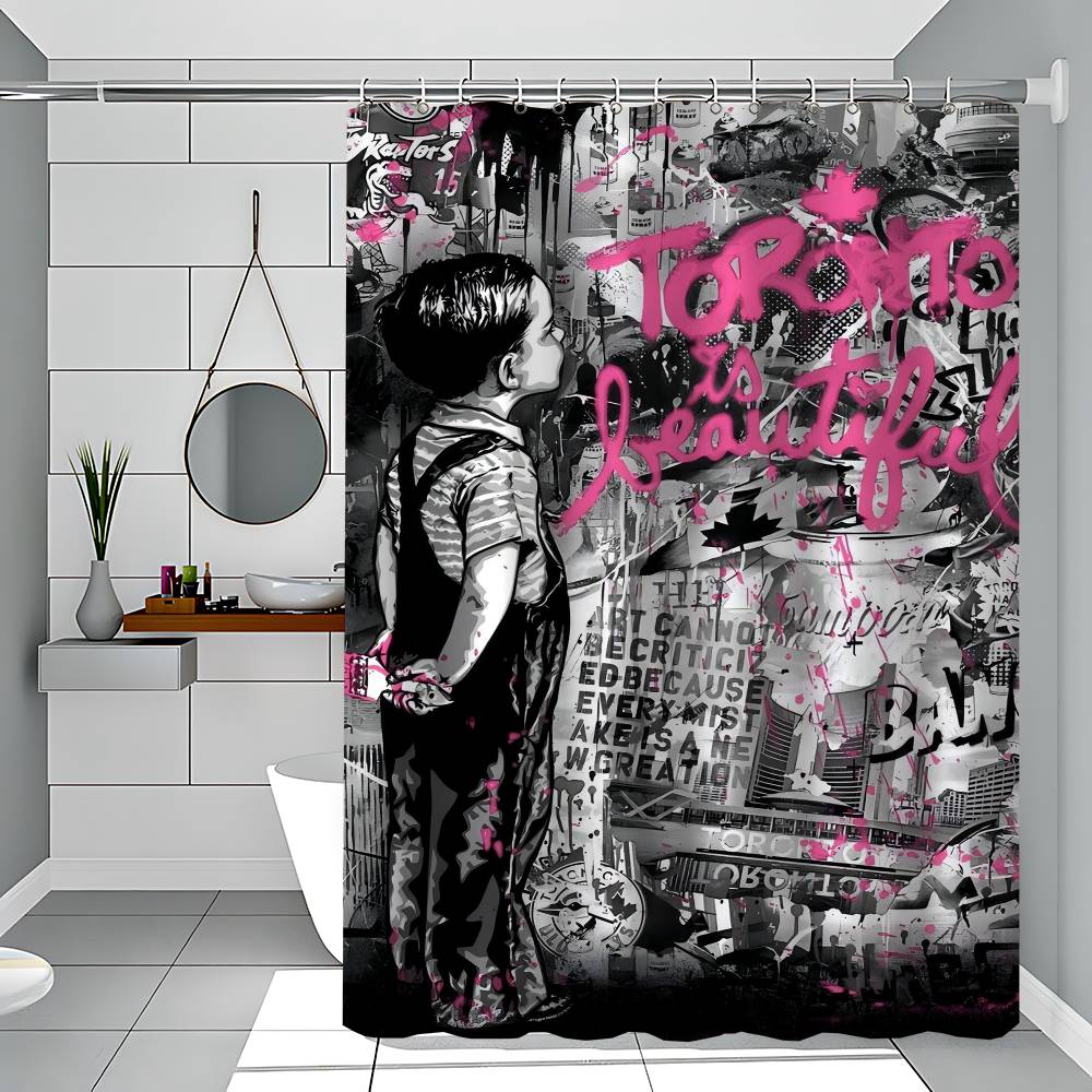 Banksy Street Graffiti Shower Curtain Outdoor Scenery Summer Vacation Bathroom Decor Holiday Polyester Bath Curtain With Hooks 90x180 cm
Banksy Street Graffiti Shower Curtain Outdoor Scenery Summer Vacation Bathroom Decor Holiday Polyester Bath Curtain With Hooks 90x180 cm
