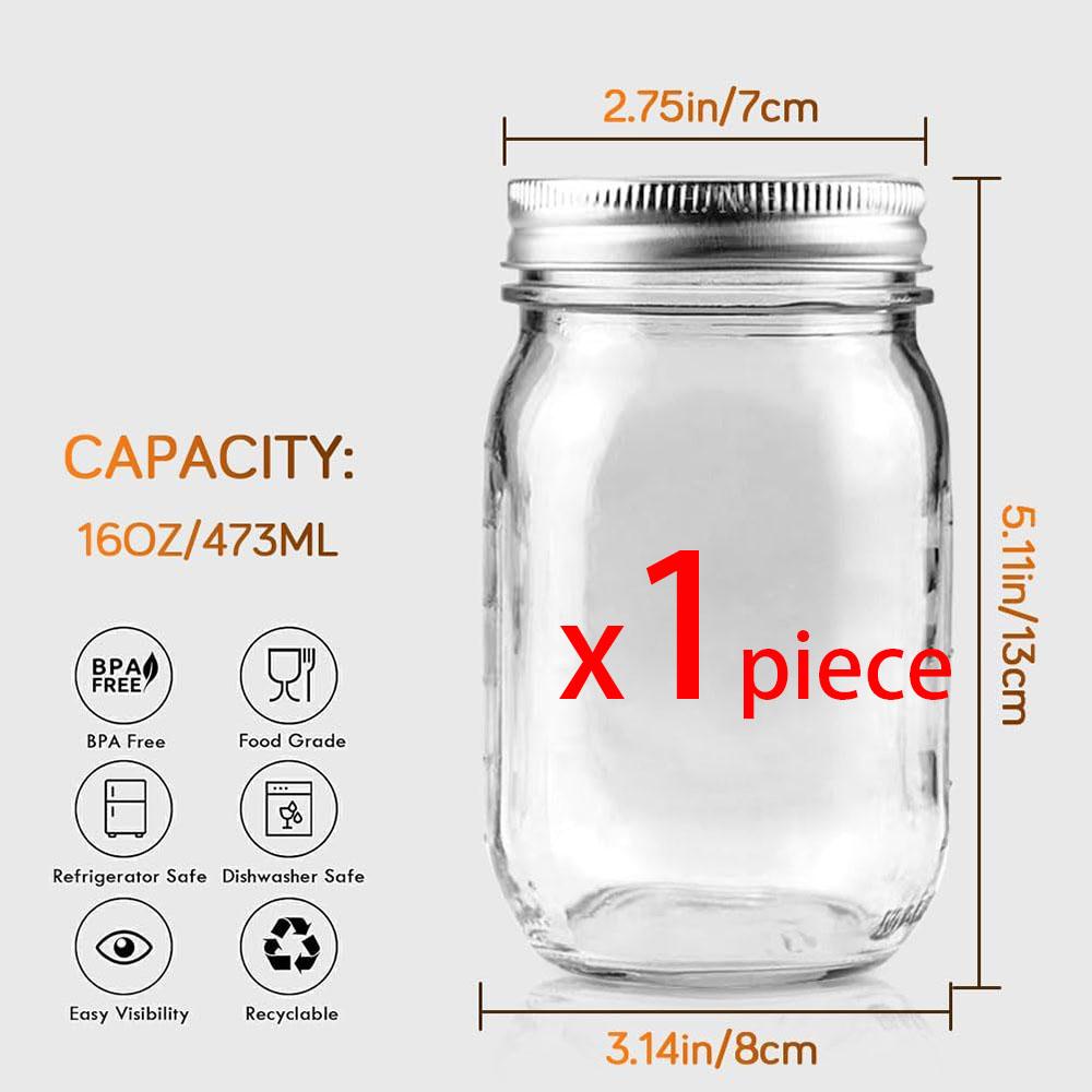 Mason Jars 16oz Glass Canning Jars with Airtight Lids for Preserving,Jam,Honey,Jelly,Wedding Favors,Sauces,Overnight Oats,Salad
Mason Jars 16oz Glass Canning Jars with Airtight Lids for Preserving,Jam,Honey,Jelly,Wedding Favors,Sauces,Overnight Oats,Salad