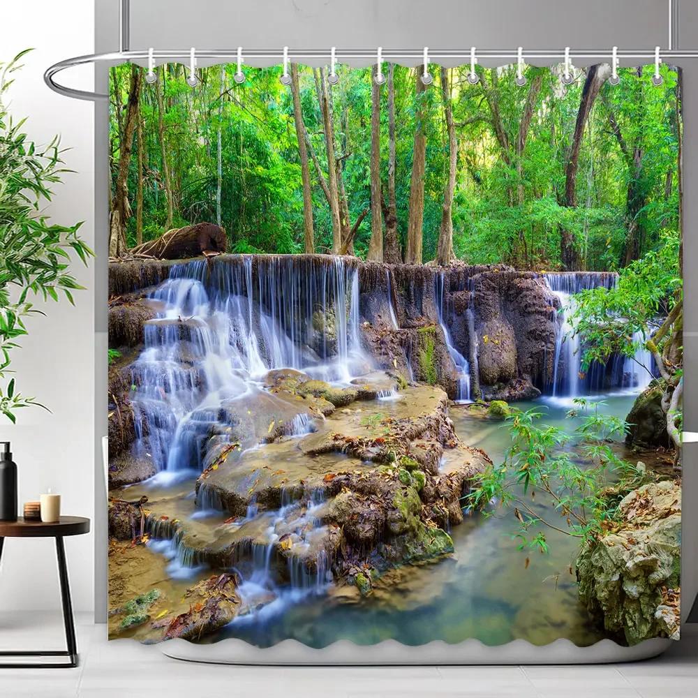 Outdoor Scenic Forest Waterfall Shower Curtain Tropical Jungle Plants Green Leaves Natural Landscape Fabric Shower Curtain Decor 90x180cm35x71in
Outdoor Scenic Forest Waterfall Shower Curtain Tropical Jungle Plants Green Leaves Natural Landscape Fabric Shower Curtain Decor 90x180cm35x71in
