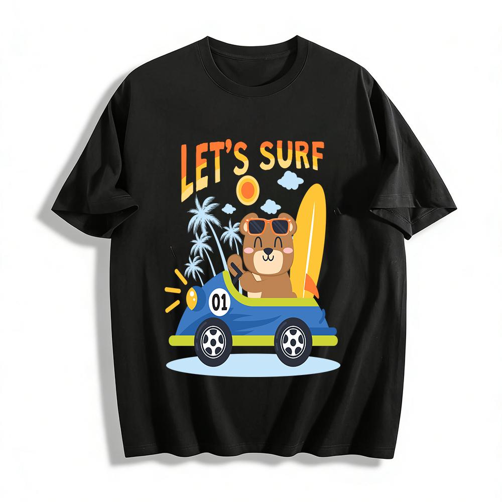 Kids Cute Surf Bear Print T-shirt Summer Casual Breathable Top For Boys Girls Beach Vacation Wear Pure cotton T-shirt XXS
Kids Cute Surf Bear Print T-shirt Summer Casual Breathable Top For Boys Girls Beach Vacation Wear Pure cotton T-shirt XXS