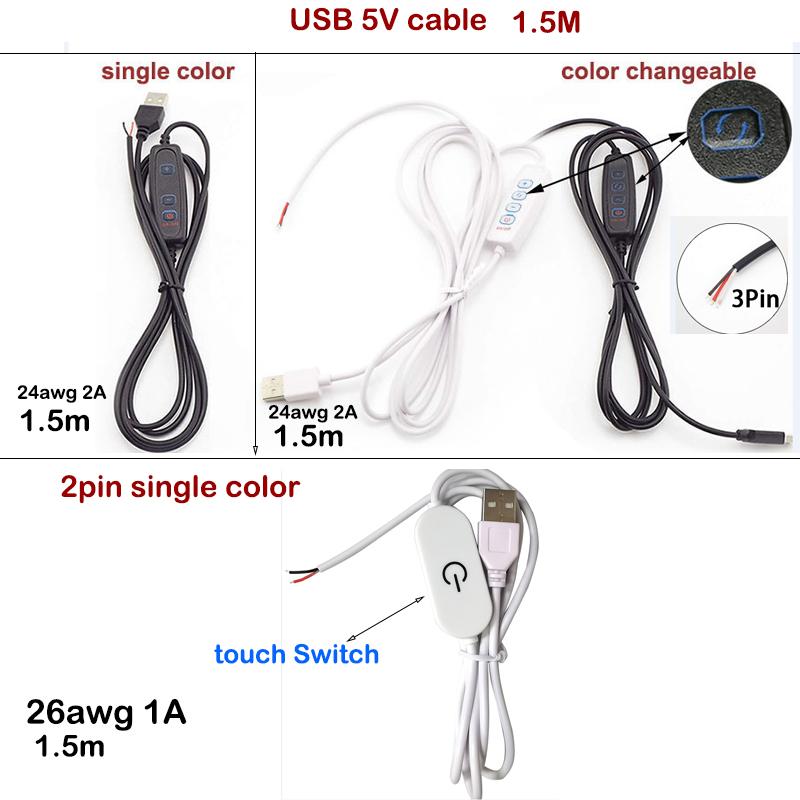 3pcs 5V USB Dual Color Dimmer Controller Switch Wire Tricolor On Off Control Dimming Wire 1.5M For LED Strip Lamp Bulb Light Black 3pin 3pcs
3pcs 5V USB Dual Color Dimmer Controller Switch Wire Tricolor On Off Control Dimming Wire 1.5M For LED Strip Lamp Bulb Light Black 3pin 3pcs