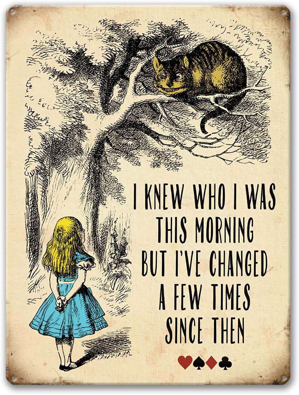 p1Agedsign Alice in Wonderland Poster Vintage Metal Tin Sign I Know Who I was This Morning Quotes Decor Gifts for Girls Livin aluminum 20x30cm
p1Agedsign Alice in Wonderland Poster Vintage Metal Tin Sign I Know Who I was This Morning Quotes Decor Gifts for Girls Livin aluminum 20x30cm