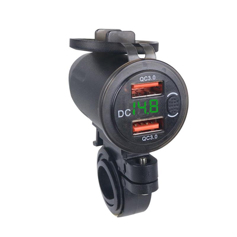 Водонепроницаемая двойная USB-разъем для быстрого зарядного устройства QC3.0 с вольтметром, мотоциклетная розетка с двойным кронштейном для телефонов, планшетов, GPS зелёный
Водонепроницаемая двойная USB-разъем для быстрого зарядного устройства QC3.0 с вольтметром, мотоциклетная розетка с двойным кронштейном для телефонов, планшетов, GPS зелёный