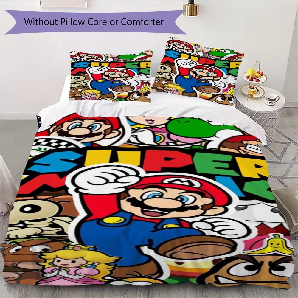 Mario Pattern Bedding uilt Set uilt Cover Pillowcase Home Decoration Birthday Gift (1 * duvet cover + 2 * pillowcase without core) 135x200cm
Mario Pattern Bedding uilt Set uilt Cover Pillowcase Home Decoration Birthday Gift (1 * duvet cover + 2 * pillowcase without core) 135x200cm