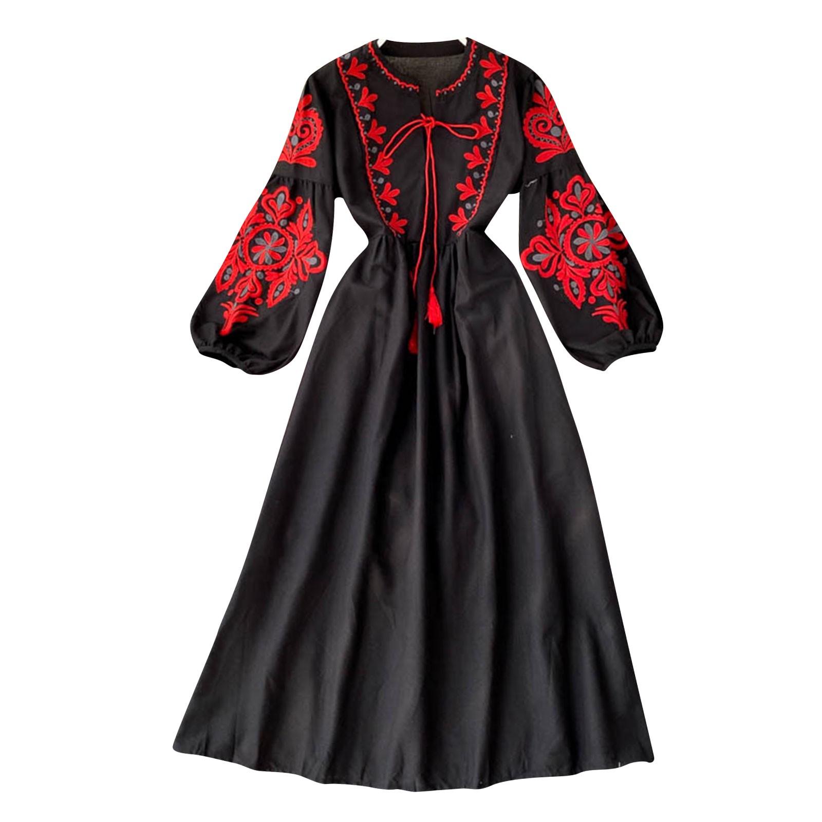 Women s Ethnic Embroidered Long Sleeved Dress One Size чорний
Women s Ethnic Embroidered Long Sleeved Dress One Size чорний
