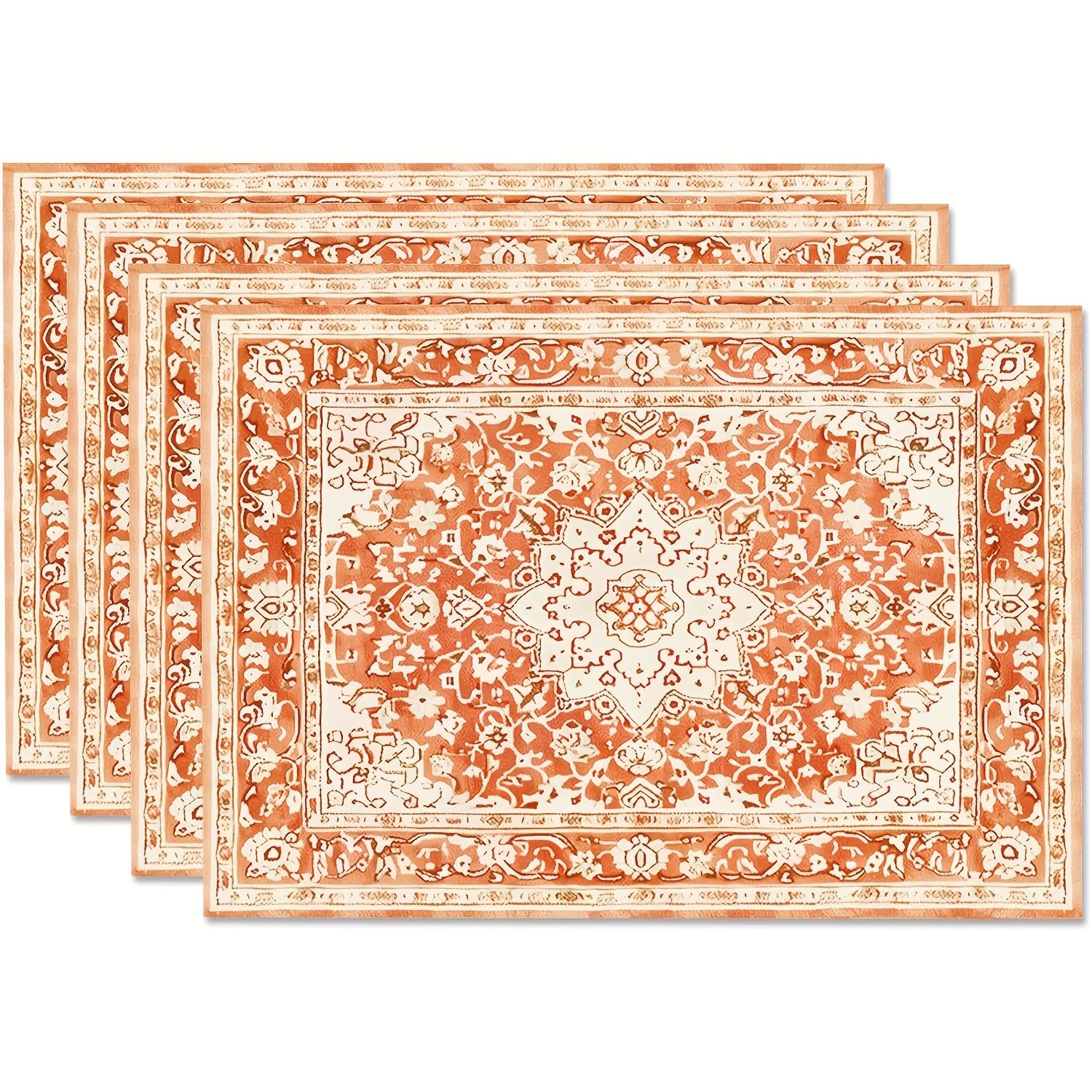 4pcs Orange Boho Placemats – Vintage Floral Pattern, Rustic Bohemian Style, Perfect for Fall, Farmhouse, or Kitchen Table Decor 30x45cm-4PC
4pcs Orange Boho Placemats – Vintage Floral Pattern, Rustic Bohemian Style, Perfect for Fall, Farmhouse, or Kitchen Table Decor 30x45cm-4PC