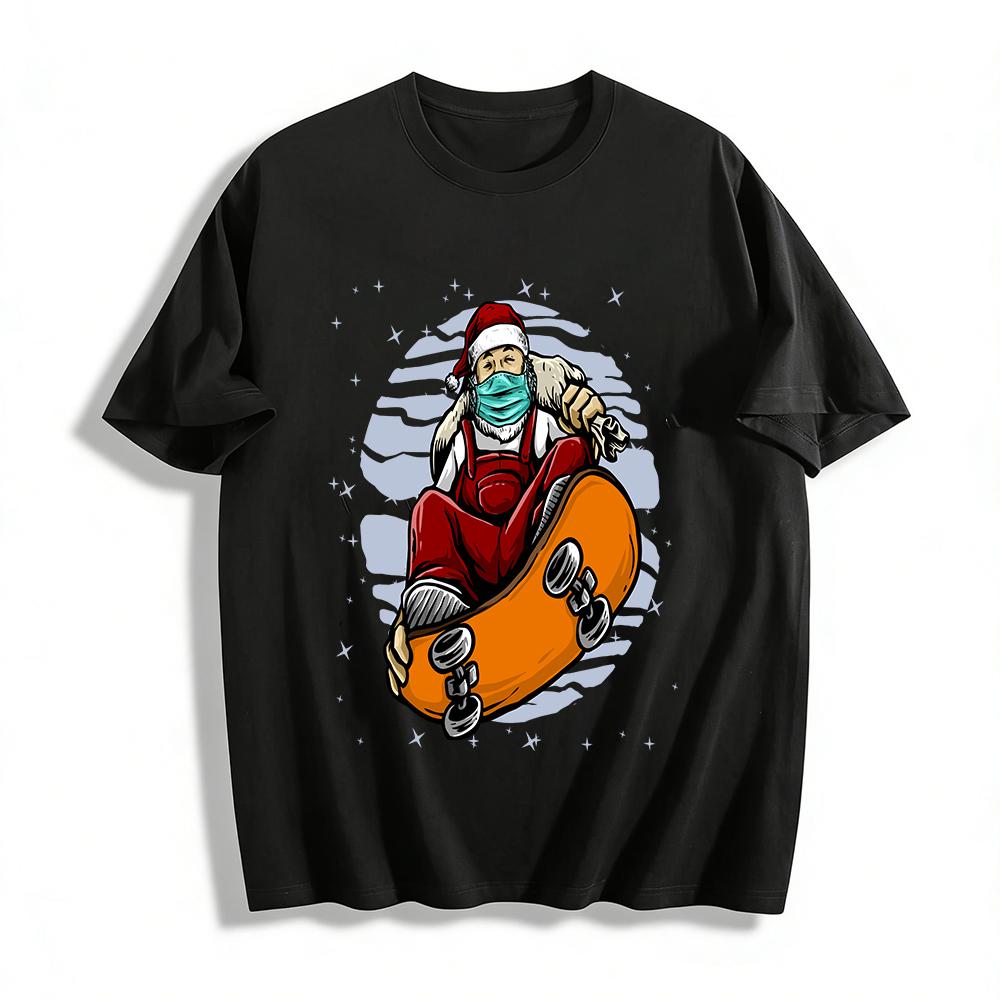 Cool Santa Skateboarding Graphic Print Casual Top Pure cotton T-shirt XXS
Cool Santa Skateboarding Graphic Print Casual Top Pure cotton T-shirt XXS