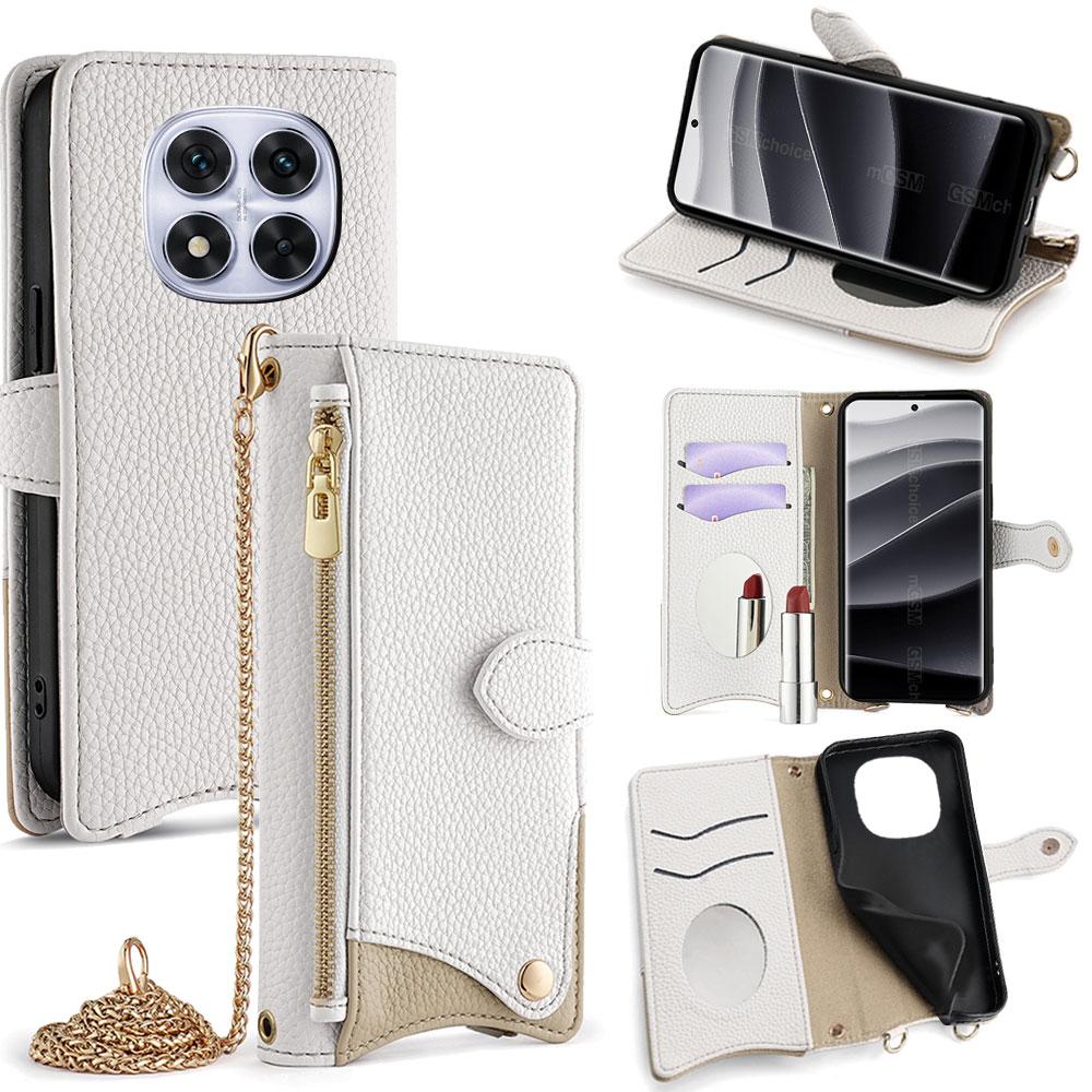 For Xiaomi Redmi Note 14 Pro 5G/Poco X7 5G Leather Case Wallet Stand Cover Irregular Tail Style with Chain Strap White
For Xiaomi Redmi Note 14 Pro 5G/Poco X7 5G Leather Case Wallet Stand Cover Irregular Tail Style with Chain Strap White