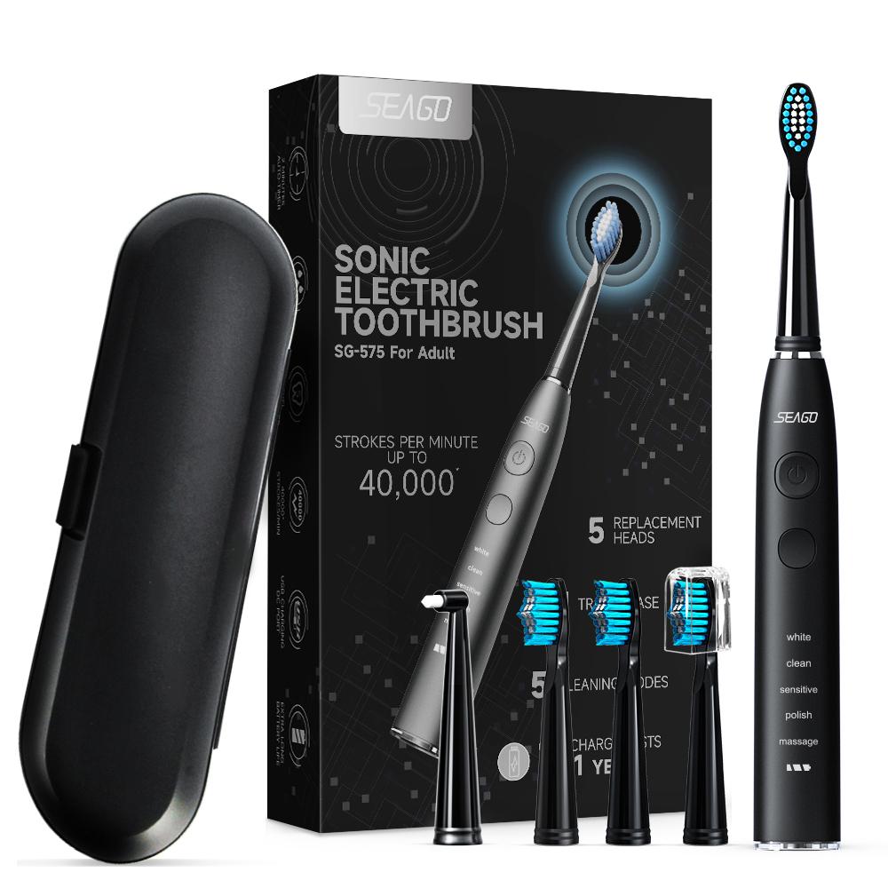 Seago Electric Toothbrush Sonic Toothbrush Once Charge Last about 300 Days 5 Modes 5 Toothbrush Heads 1 Travel Box Teeth Clean
Seago Electric Toothbrush Sonic Toothbrush Once Charge Last about 300 Days 5 Modes 5 Toothbrush Heads 1 Travel Box Teeth Clean