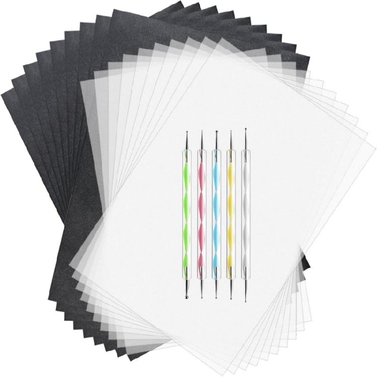 150Pcs Black And White Carbon Transfer Tracing Paper Pack With 5 Dotting Tools For Tracing on Paper Wood Fabric Canvas 1
150Pcs Black And White Carbon Transfer Tracing Paper Pack With 5 Dotting Tools For Tracing on Paper Wood Fabric Canvas 1