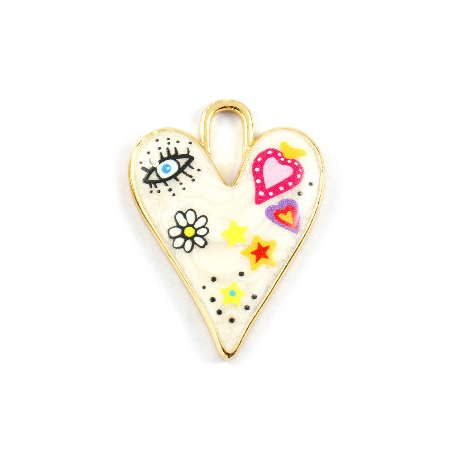 1Piece Brass Valentine s Day Heart Pendants 18K Gold Plated Multicolor Enamel Eye Flower Printed Charms Necklace DIY 3.5cmx2.6cm
1Piece Brass Valentine s Day Heart Pendants 18K Gold Plated Multicolor Enamel Eye Flower Printed Charms Necklace DIY 3.5cmx2.6cm