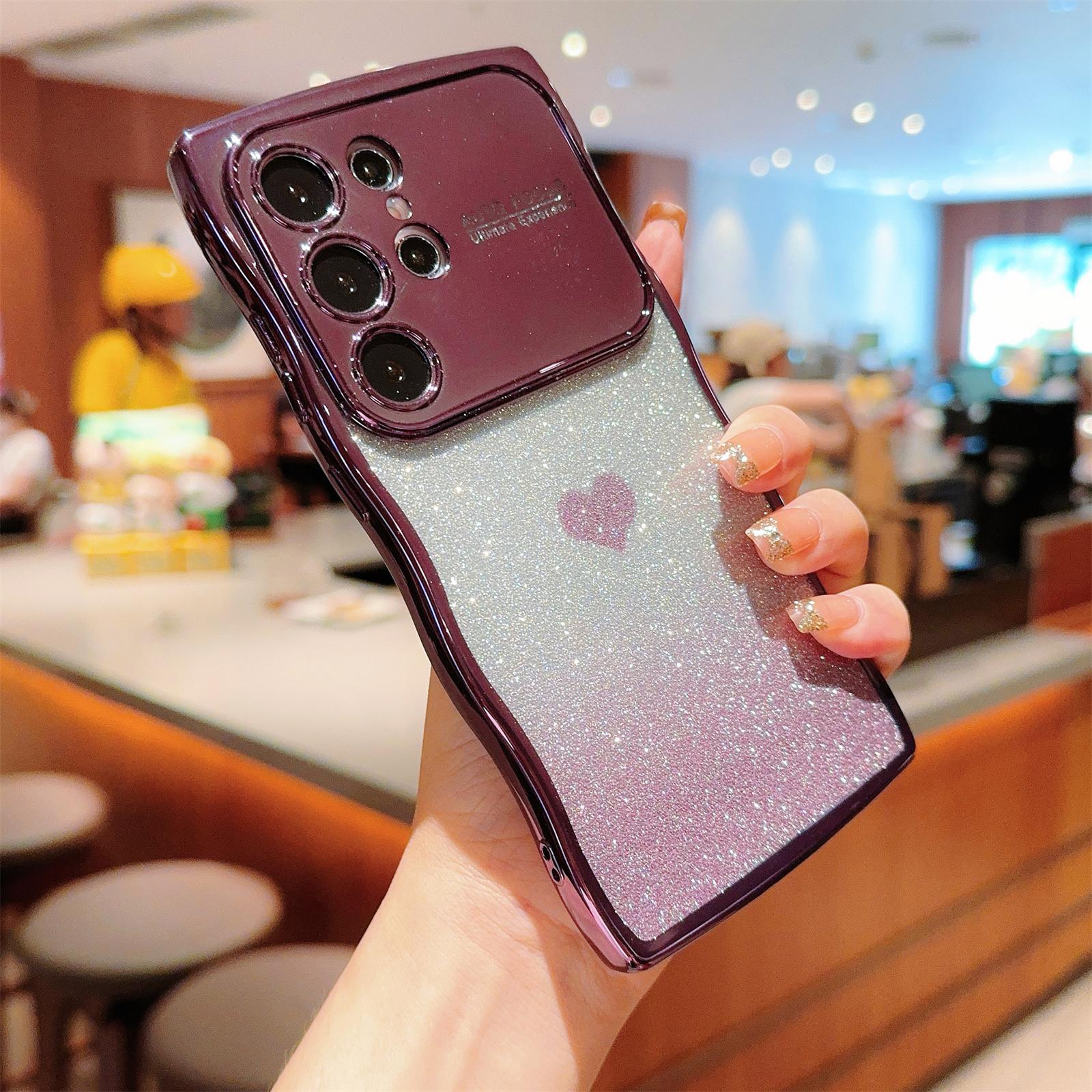 For Samsung Galaxy S24 Ultra Case Love Heart Gradient Glitter TPU Phone Cover Electroplating Curly Frame Silver
For Samsung Galaxy S24 Ultra Case Love Heart Gradient Glitter TPU Phone Cover Electroplating Curly Frame Silver