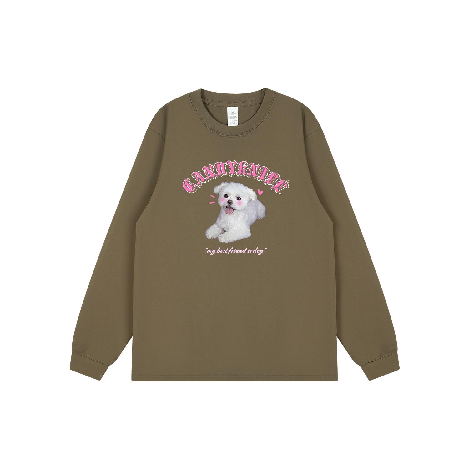 Trendy Cute Puppy Print Versatile Cuffed Sleeve Long Sleeve T-Shirt for Autumn/Winter XL
Trendy Cute Puppy Print Versatile Cuffed Sleeve Long Sleeve T-Shirt for Autumn/Winter XL