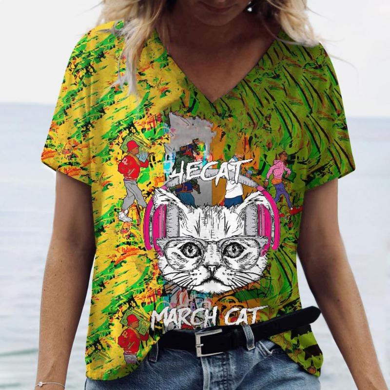 Cute V-Neck Short Sleeve T Shirts Women s T-Shirts Animals Fashions Woman Clothing Casual Plus Size Clothing Letter Print Tops S
Cute V-Neck Short Sleeve T Shirts Women s T-Shirts Animals Fashions Woman Clothing Casual Plus Size Clothing Letter Print Tops S