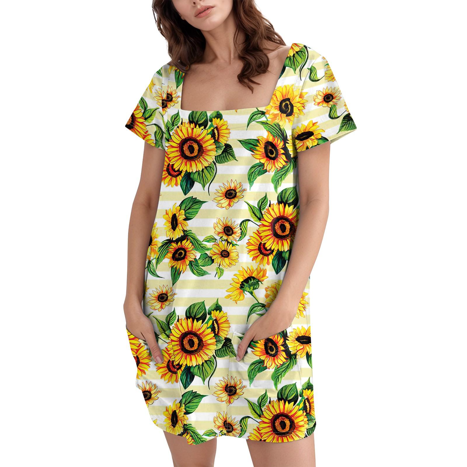 Women s Fashion Casual Print Square Neck Short Sleeve Short Dress XXL жёлтый
Women s Fashion Casual Print Square Neck Short Sleeve Short Dress XXL жёлтый