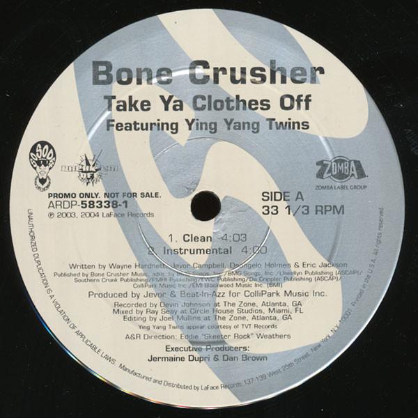 12inch Record BONE CRUSHER, YING YANG TWINS - Take Ya Clothes Off ARDP583381PROMO So So Def 2004 UK Rap & Hip-Hop/R&B Used
12inch Record BONE CRUSHER, YING YANG TWINS - Take Ya Clothes Off ARDP583381PROMO So So Def 2004 UK Rap & Hip-Hop/R&B Used