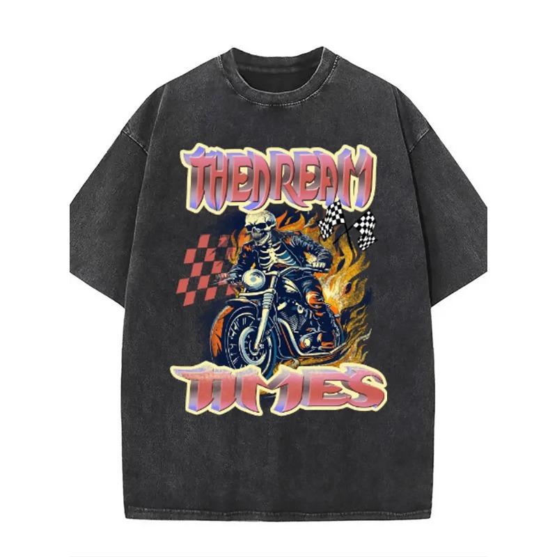 Men S Vintage Washed T-Shirt - The Dream Times Skeleton Biker Graphic, Streetwear Crew Neck Short Sleeve Tee, Breathable All-Season Comfort,Casual 5XL чорний
Men S Vintage Washed T-Shirt - The Dream Times Skeleton Biker Graphic, Streetwear Crew Neck Short Sleeve Tee, Breathable All-Season Comfort,Casual 5XL чорний