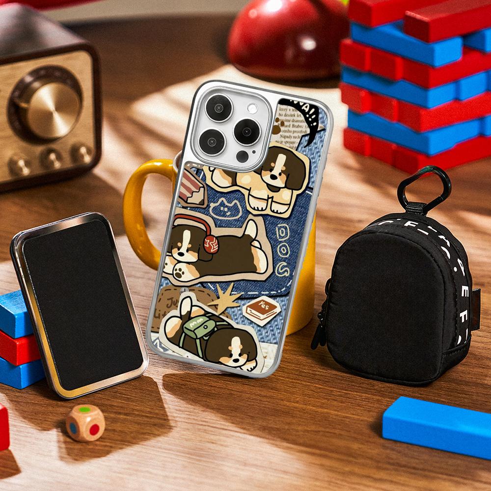 Cute Animal dog pattern lovely design Phone Case for iPhone 16 15 14 13 12 11 Pro Max Sheepskin Silver-edged protective case iPhone16Plus
Cute Animal dog pattern lovely design Phone Case for iPhone 16 15 14 13 12 11 Pro Max Sheepskin Silver-edged protective case iPhone16Plus