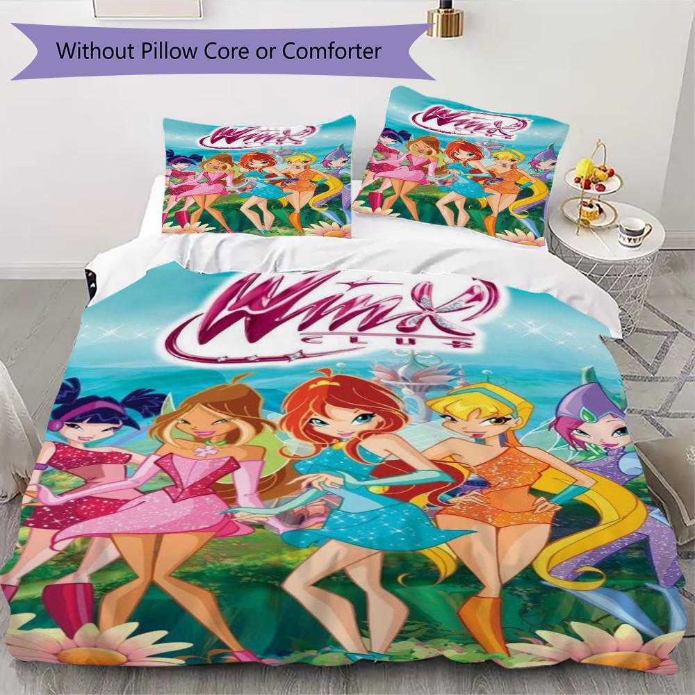 Winx Club Pattern Bedding uilt Set uilt Cover Pillowcase Home Decoration Birthday Gift (1 * duvet cover + 2 * pillowcase without core)248 135x200cm
Winx Club Pattern Bedding uilt Set uilt Cover Pillowcase Home Decoration Birthday Gift (1 * duvet cover + 2 * pillowcase without core)248 135x200cm
